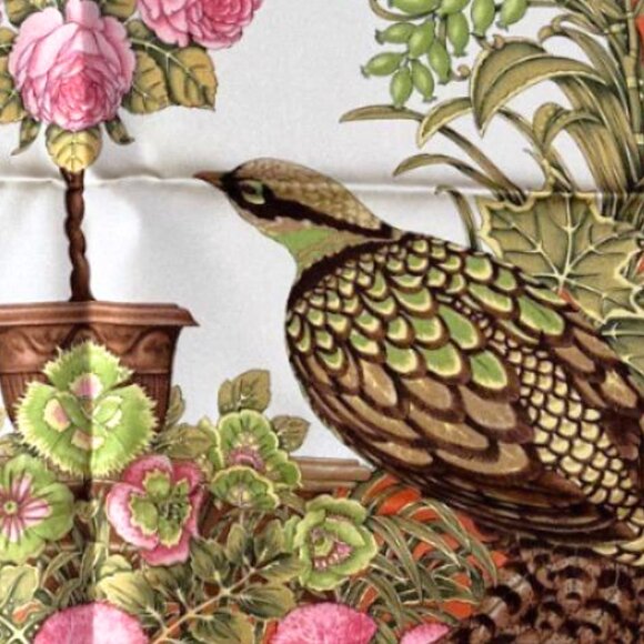 Ferragamo silk pheasant small scarf EUC - Picture 4 of 7